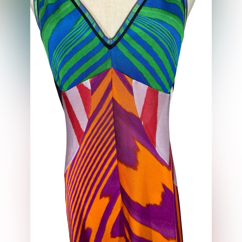 Missoni Zig Zag Pattern Viscose Patchwork V Neck … - image 4